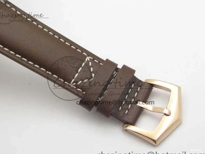 MIROTIME 1219 Calatrava 5524R Pilot Travel Time RG GRF Brown Dial on Brown Leather Strap MIYOTA TopPick 7155